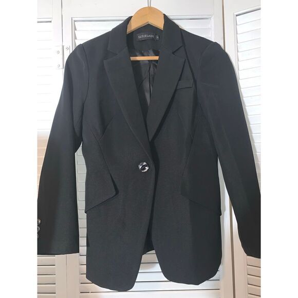 Susie Lady Black Blazer Size Small - Picture 9 of 10